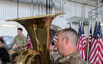 Delaware Air National Guardsmen prepare to deploy, stand in formation