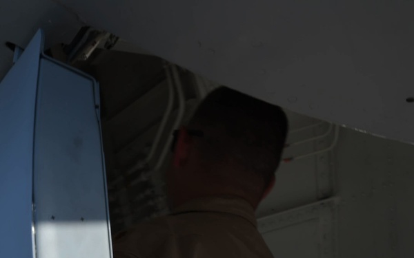 U.S. Air Force KC135 supports U.S. Navy F/A 18 during air refueling