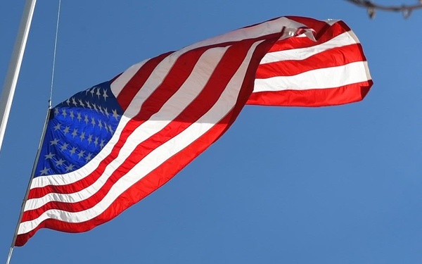 The U.S. flag at half-staff