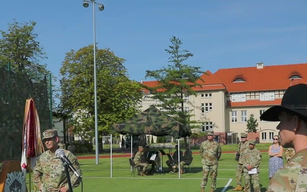 V Corps transfers responsibility to Command Sgt. Maj. Bohannon during ceremony in Poland
