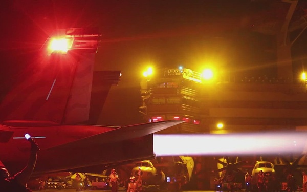 Night Flight Operations on the George H.W. Bush
