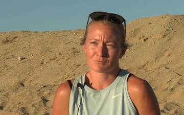 Athletic trainer with 1st Marines, speaks about FMF sports medicine application during AFX