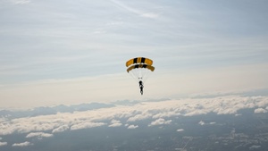 The U.S. Army Parachute Team jumps for Arctic Thunder Airshow