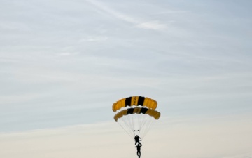The U.S. Army Parachute Team jumps for Arctic Thunder Airshow