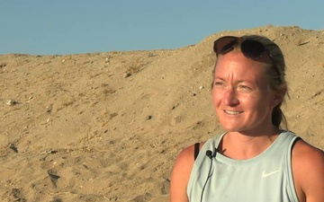 Athletic trainer with 1st Marines, speaks about FMF sports medicine application during AFX