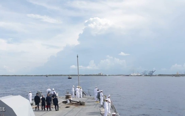USS Cooperstown LCS 23 entering Freeport, Bahamas for Scheduled Port Visit