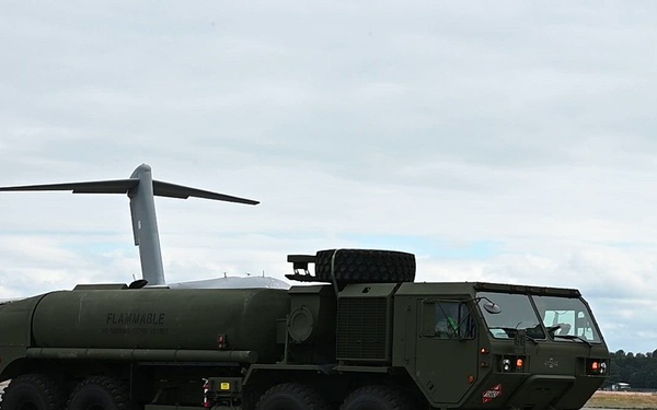 627 LRS and 24 CSC conduct C-17 Refueling certification with Army HEMMT - Video Story