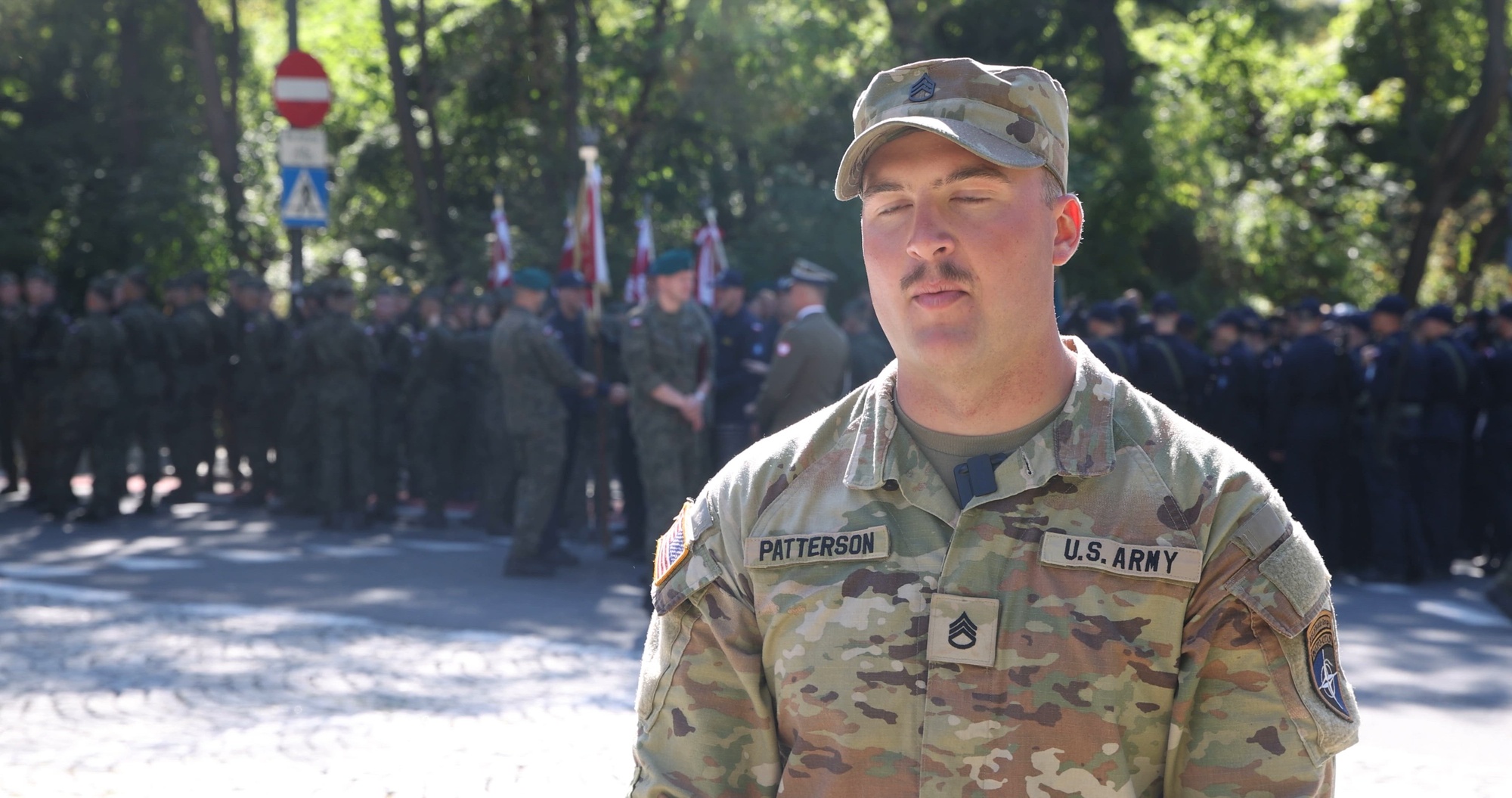 U.S. Army Staff Sgt. Michael Patterson and Sgt. Tyler Richards, assigned to 2nd Battalion, 37th Armored Regiment, NATO Forward Land Forces (FLF) Battle Group-Poland, discuss their participation in the Polish Armed Forces Day parade in Warsaw, Poland, Aug. 15, 2026. The NATO FLF Battle Group-Poland is one of V Corps’ ready forces in Europe, which builds vigilance, lethality, and interoperability through collaborative forums, international exercises, unit-level training, and personal relationships with allies. (U.S. Army Reserve video by Sgt. Ronald D. Bell)


Timestamps:
00:00-00:55 Staff Sgt. Michael Patterson interview
00:55-01:40 Sgt. Tyler Richards interview