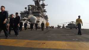USS Boxer (LHD 4) Conducts FOD Walkdown
