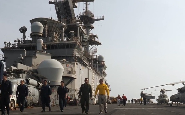 USS Boxer (LHD 4) Conducts FOD Walkdown