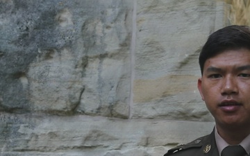 U.S. Army Staff Sgt. Jonah Mang discusses the USAREUR-AF Best Squad Competition A-Roll