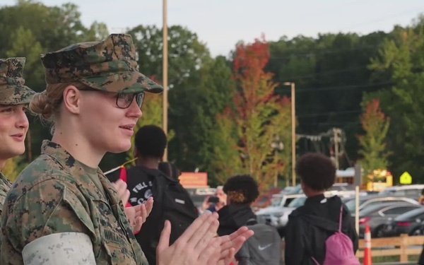 U.S. Marines Welcome Students Back to School B-Roll