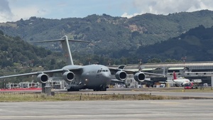 Colombia Earthquake relief supplies offload from a C-17