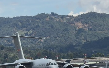 Colombia Earthquake relief supplies offload from a C-17