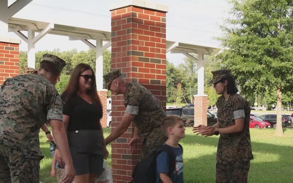 U.S. Marines Welcome Students Back to School