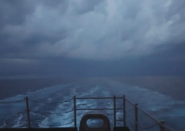 PCU John F. Kennedy Transits Through a Storm During Acceptance Trials