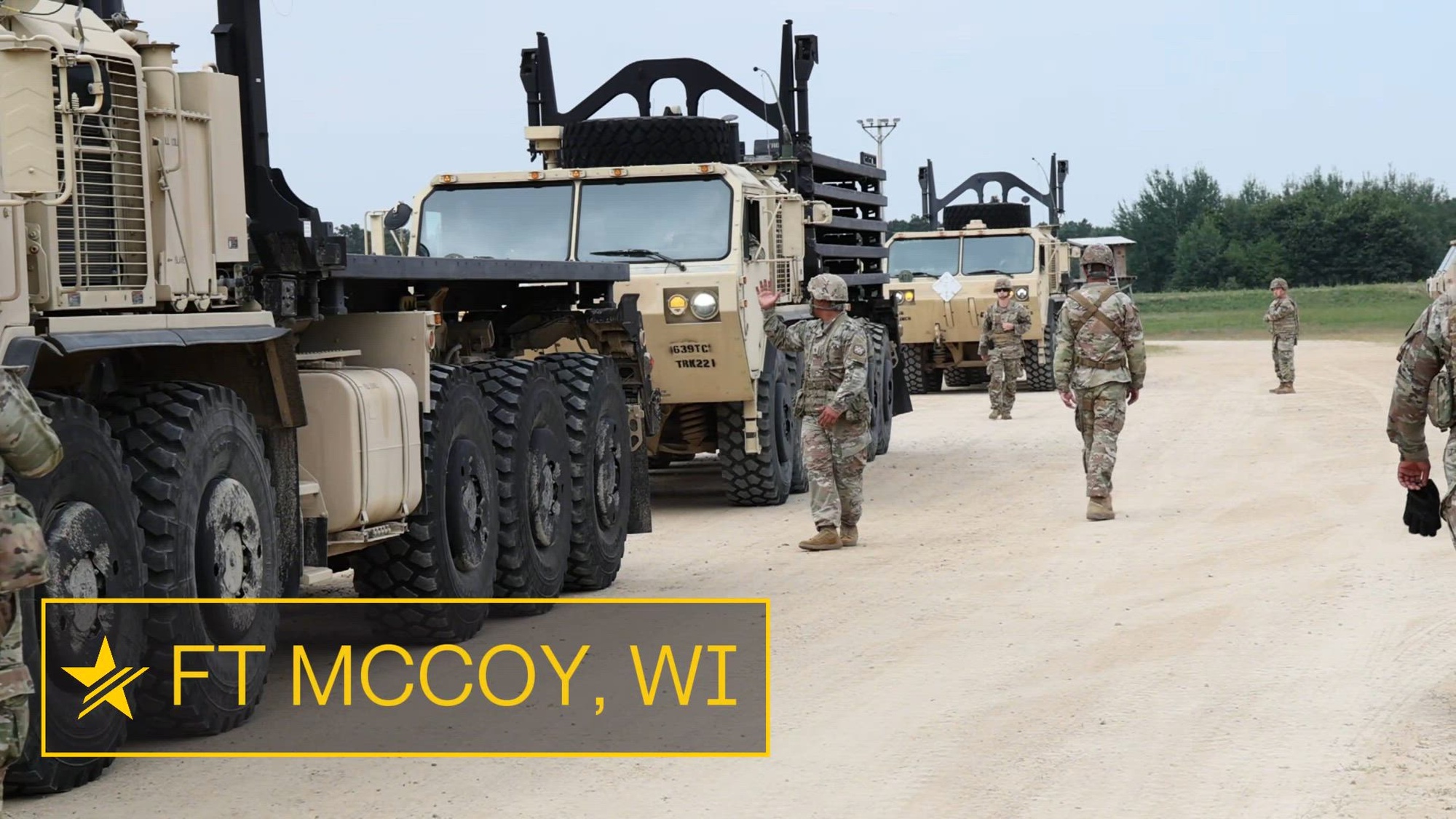 Soldiers of the 639th Transportation Company receive training from Staff Sgt. Matthew Milstead on the Expeditionary Container Handling Unit as they attend training at the WAREX 2026 exercise in Ft. McCoy, Wisconsin, from 26 July to 10 August 2026.
