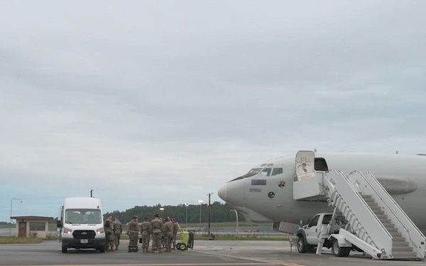 Airmen conduct pre-flight checks, E-3 Sentry take off during RED FLAG-Alaska 26-3