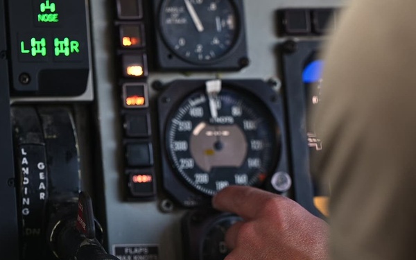 KC-135 refuels F16s for theater stability