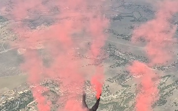 The U.S. Army Parachute Team jumps for Yellowstone International Airshow
