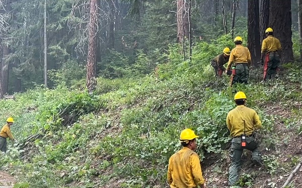 Active-duty U.S. Army Soldiers from 7th Infantry Division activated as wildland firefighters on the Little Giant Fire