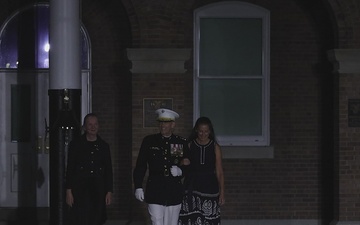 B-Roll : Marine Barracks Washington Friday Evening Parade in honor of Her Excellency Nicola Clase