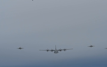 U.S., Belgian Aircraft Conduct Formation Flight During Northern Viking 26