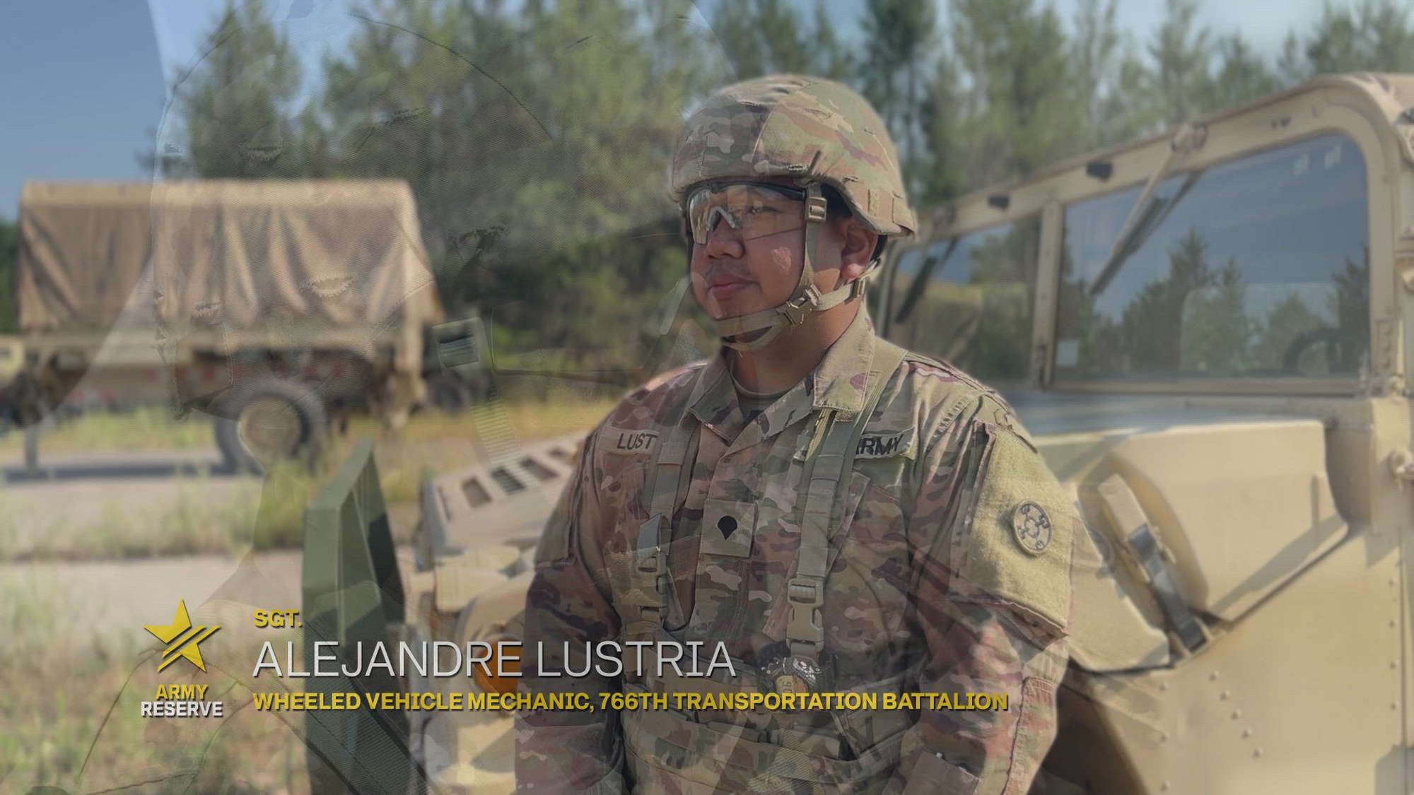 Sgt. Alejandre Lustria, Wheeled Vehicle Mechanic for the 766th Transportation Battalion out of South Bend, Indiana, shares how the United States Army Reserve (USAR) and the USAR Active Guard Reserve (AGR) program improved his life and inspired him to motivate others.