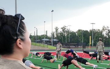 Delayed Entry Program recruits participate in BMT-style physical training.
