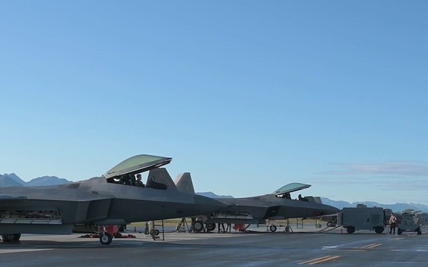 B-Roll: 3rd AMXS conduct preflight checks on F-22 Raptors during RED FLAG-Alaska 26-3
