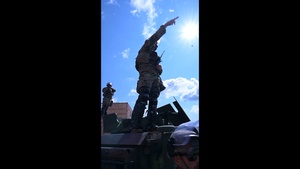 Practicing crowd control and supply distribution at Patriot 26
