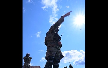 Practicing crowd control and supply distribution at Patriot 26