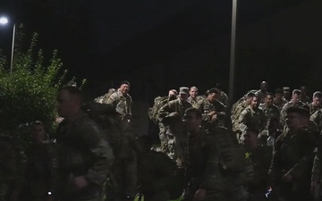 U..S Soldiers participate in the Royal Danish Air Force Ruck March