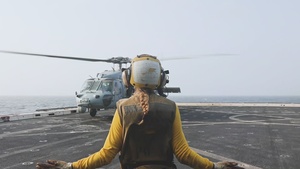 B-Roll: 11th MEU Marines, Sailors Conduct Hoist Training Aboard USS Portland