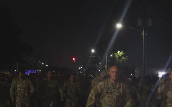 Dogface Soldiers participate in Danish Flyver Ruck March