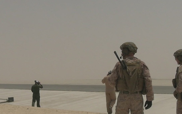 Marines conduct a Forward Arming and Refueling Point