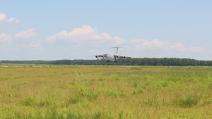 First landing at Davis Airfield South of a C-17 Globemaster III since resurfacing