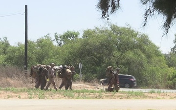 B-Roll: U.S. Navy Corpsman with 4th Medical Battalion, participate in a prolonged casualty care