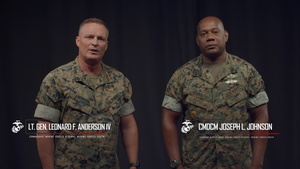 Lieutenant General Anderson introduces Command Master Chief Petty Officer Johnson