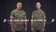 Lieutenant General Anderson introduces Sergeant Major Fay