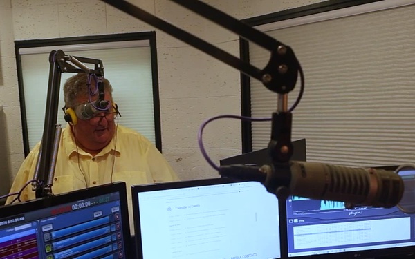 U.S. Navy Recruiter does Live Radio Interview during Navy Week