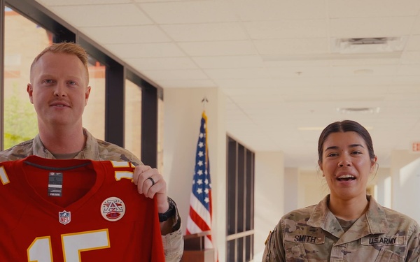 Melody A. Smith, DOCPT, and Gatten Lucas D 2LT-Kansas City Chiefs Shout Out