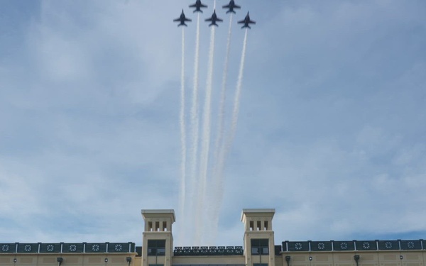 The Blue Angels fly over Marine Corps Support Facility New Orleans
