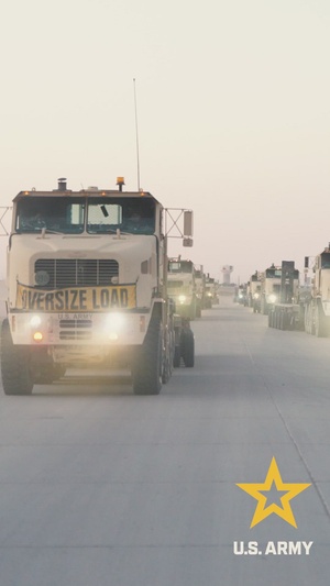 377th Transportation Company conducts HET rollout at Fort Bliss