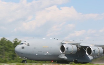 First landing at Davis Airfield South of a C-17 Globemaster III since resurfacing