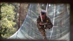 Spc. Cristopher Curiel of 1st Cavalry Division discusses the Best Squad Competition