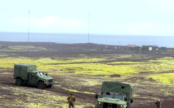 U.S. Marines establish a command and control node on Jan Mayen, Norway