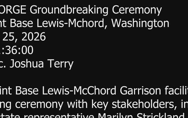 JBLM FORGE Groundbreaking Ceremony