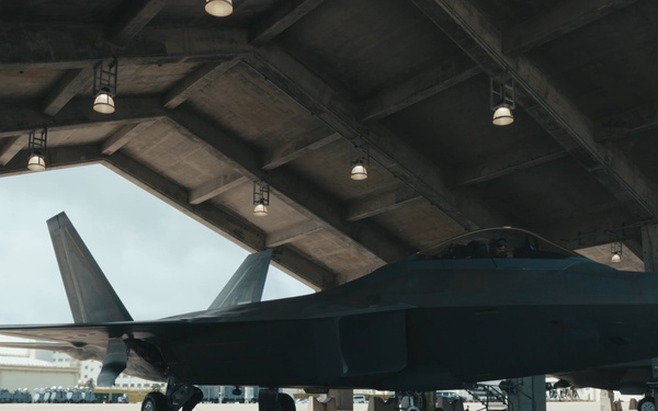 B-ROLL: Slow-Motion F-22 Raptor Taxi and Takeoffs
