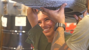 U.S. Marines Conduct Aircraft Maintenance Aboard USS Boxer